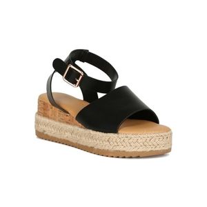 Bamboo Open Toe Cork Espadrille Flatform Sandal